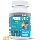 Balance ONE Time-Release Kids Probiotic – Bis zu 15x Bessere Überlebensfähigkeit – 3 Billion CFU – Gut & Verdauungsunterstützung für Kinder – Zuckerfrei, einfach zu schlucken, 2 Monate Versorgung