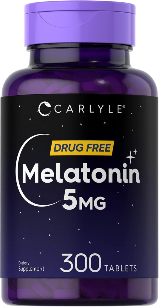 Carlyle Melatonin 5mg.300 comprimés Supplément sans médicament.