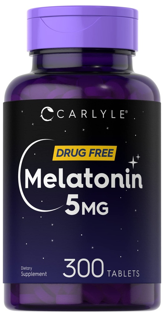 Carlyle Melatonin 5mg.300 comprimés Supplément sans médicament.