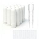 12 Sets Essential Oil Aromatherapie Tubes Inhalator Sticks Blank Nasal Inhalers(12 Komplette Sticks) + 2 Polyethylen Pipette Droppers
