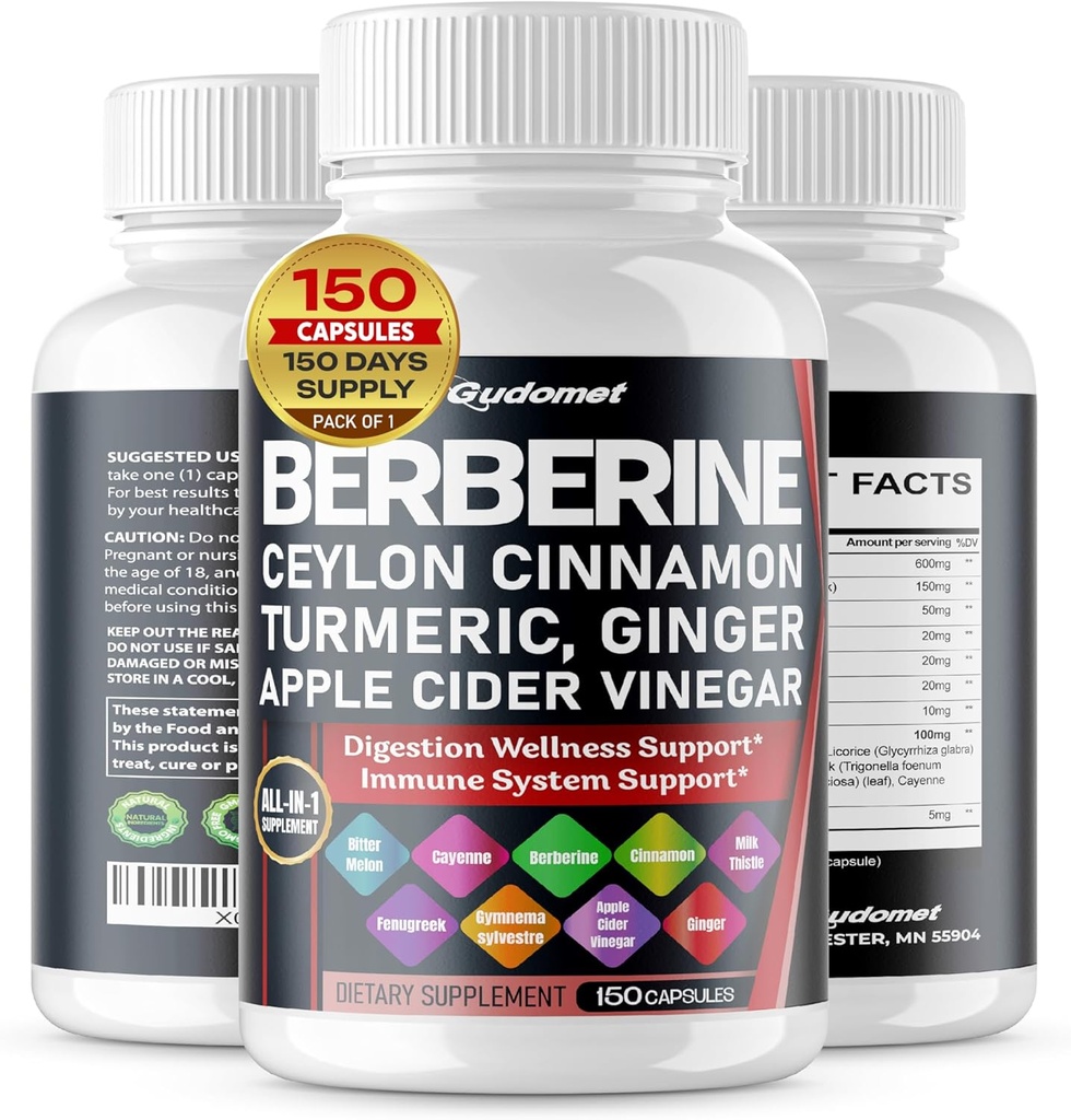 Berberine Ceylon Cinnamon - All-in-1 Beilage mit Bitter Melon AVG Gymnema sylvestre Turmeric Milk Thistle Licorice Holy Basil Fenugreek Banaba