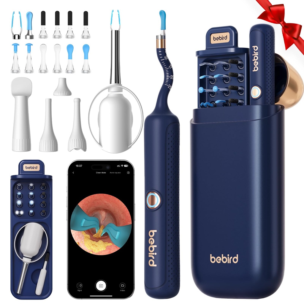 Bebird Earsight Plus R37R Ear Cleaning Camera Wax Removal Tool Kit, Flexibler Ear Scope Otoscope Kamera Licht, Visual Ear Picker Wireless Earwax Remover Pinzette für Erwachsene & Kinder