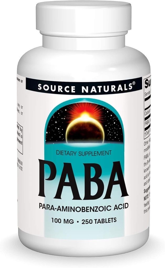 Quelle Naturals PABA, para-Aminobenzoesäure, 100 mg Nahrungsergänzung - 250 Tabletten