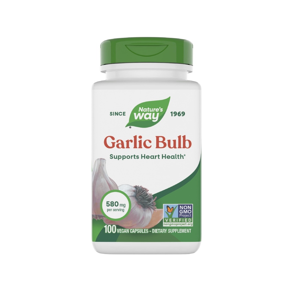 Nature's Way Knoblauch Bulb, unterstützt Herzgesundheit*, Non-GMO-Projekt Verified, 580 mg pro Servierung, Vegan, 100 Kapseln (Packaging May Vary)