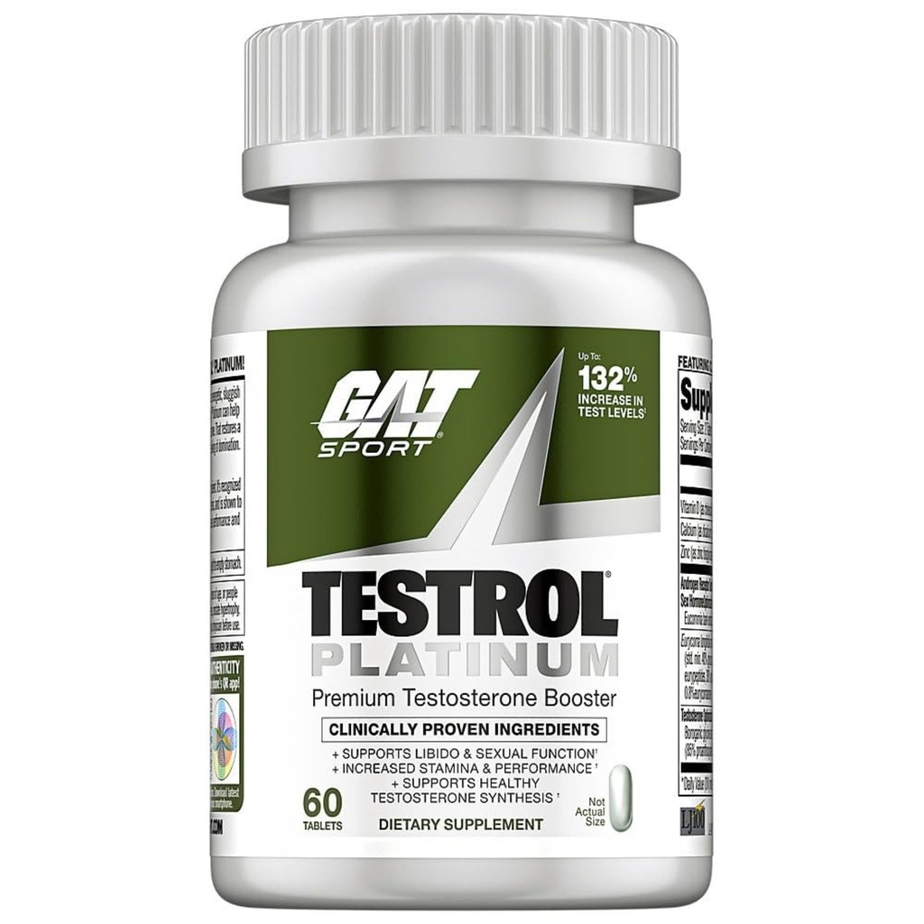 Testrol Platinum, Test Booster für Männer von GAT Sport Stamina + Libido + Testosteron Boost, Boron, Vitamin D, Zink, 60 Tabletten