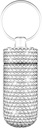 Yuchew Bling Pille Case Pille Container Strass Pille Box Tragbare wasserdichte Pocket Pille Halter Aufbewahrung Flasche mit Schlüsselanhänger für Reisen, Outdoor, Camping (Silber)