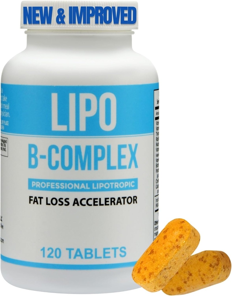 Lipo BC, Lipo B-Complex 120 Tabletten - Verbessert, Gleiche vertrauenswürdige Lipo BC Formulierung Minus Die Harsh Coating Ingredients - Reiniger Zutaten für optimale Ergebnisse. Tierarzneimittel