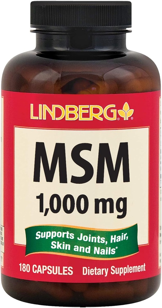 MSM Kapseln | 1000mg | 180 Count | Sulfur | Non GMO, Gluten Free Supplement | Von Lindberg