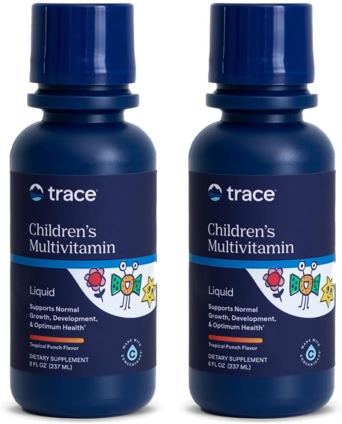 Trace Minerals | Kid's Multi | Liquid Multivitamin Supplement mit Vitamin C, Zink, & Minerals | Unterstützt gesunde Knochen und Immunität bei Kindern | Natürliche Citrus Punch Flavor | 96 Servierungen, 8 fl oz (2 Pack)
