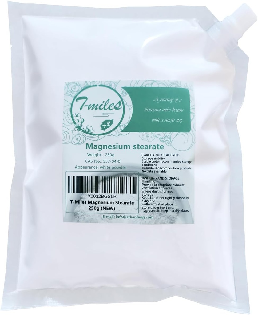 T-Miles 99% Stéarate de magnésium, grade alimentaire, ingrédients cosmétiques, CAS:557-04-0(250g/8.8oz)