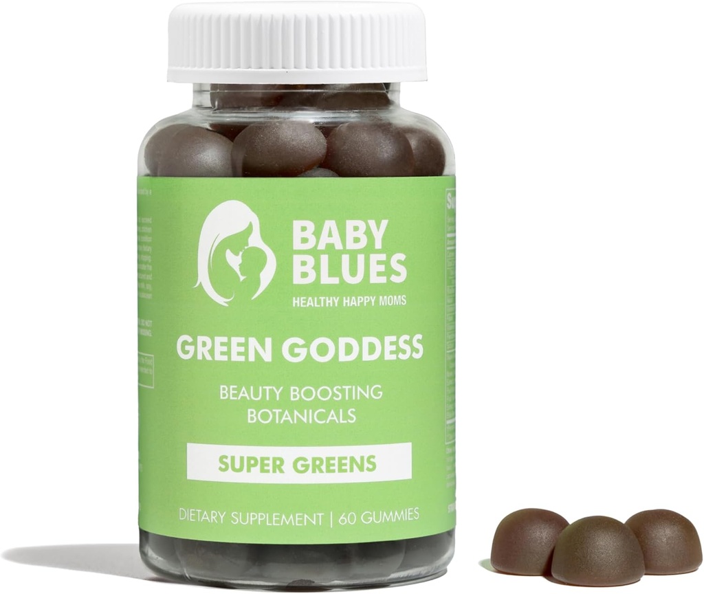 Bébé Blues Gommies de Déesse Verte, Supplément Dietary 60 Comte, base végétale, Forme Gummy
