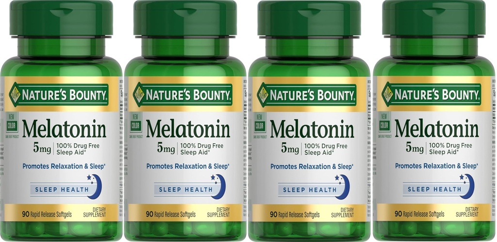 Mélatonine 5 mg de Softgels 90 ea (paquet de 4)