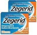 Zegerid OTC, Omeprazol Plus Natriumbicarbonat, 24 Stunden, Proton Pump Inhibitor (PPI), Heartburn Medicine, Acid Reducer, Zwei 42ct Cartons