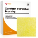 Brosse médicale Xeroform Petrolatum Dressing 2"x2", 25 Paquet individuel, tampons de jauge non-adhérents, patch de mesh fin doux pour soins des plaies, brûlures, lacérations, rafales de peau et incisions chirurgicales