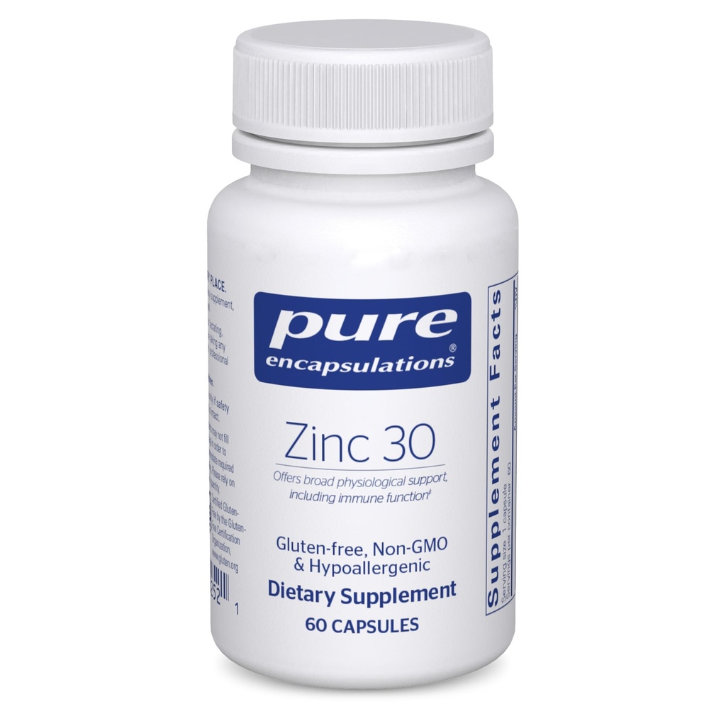Reine Kapseln Zink 30 mg - Ergänzung für Immunsystem Unterstützung, Wachstum und Entwicklung und Wundheilung* - mit Zink Picolinat 30 mg - 60 Kapseln