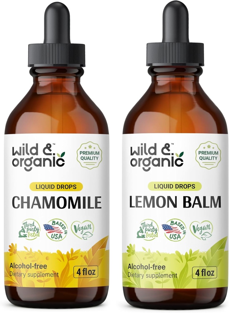 Teinture de camomille sauvage et biologique 4 fl oz et baume de citron Teinture 4 fl oz