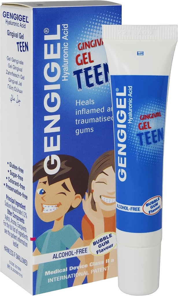 Gengigel Teen Hyaluronsäure Mund Gel für Mund- & Gum-Discomfort (15 ml), Beruhigt Irritation, fördert natürliche Heilung & schützt delicate Mundgewebe, keine Paraben oder SLS, Vegan & Kosher
