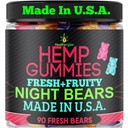 Hanfgummis für Schlaf-High Potency Calm Erholung Nacht-Zeit, Frieden und Entspannung, fruchtige Gummy Bear Edibles, gute Stimmung, Restful Bedtime-Natural Hanf Öl Omega-Made in USA