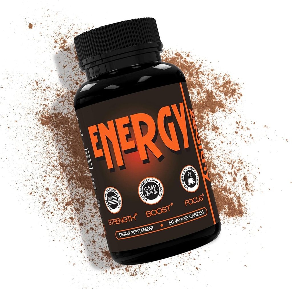 Pilules de caféine, alternative à une boisson énergétique, gel d'énergie ou gommes d'énergie, suppléments d'énergie tout naturel, pilules d'énergie avec Elderberry