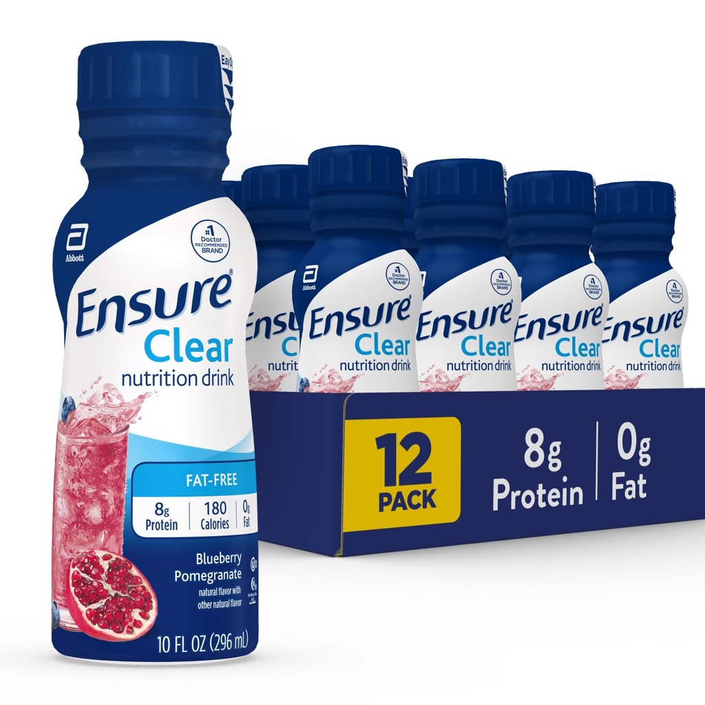 Vergewissern Sie sich flüssige klare Ernährung Getränk, 0g Fett, 8g Protein, Blueberry Pomegranate, 10 Fl Oz (Pack mit 12), Flasche, glutenfrei