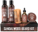 Revolution Viking Ultimate Conditioner for Men's Beard Grooming - Adoucit, lisse et apaise la démangeaison de barbe- Contient lavage, revitalisant, huile, baume et peigne- Scent de bois de sandale