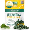 Sunlit Best Chlorella Spirulina Tabletten - Organic USDA, Premium Spirulina und Chlorella Tabletten 1000 Count - Sun Chlorella Pure Natural Superfood mit Algae, Enzymes Chlorophyll & Vegan Protein