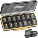 Wöchentliche Pille Organizer 2 Mal am Tag, ZDQZC Reise Pille Box 7 Tage Fall mit großen Bestandteil tägliche Pill Spender Medizin Behälter für Vitamin, Fischöle, Ergänzungen (2 mal am Tag, grau)