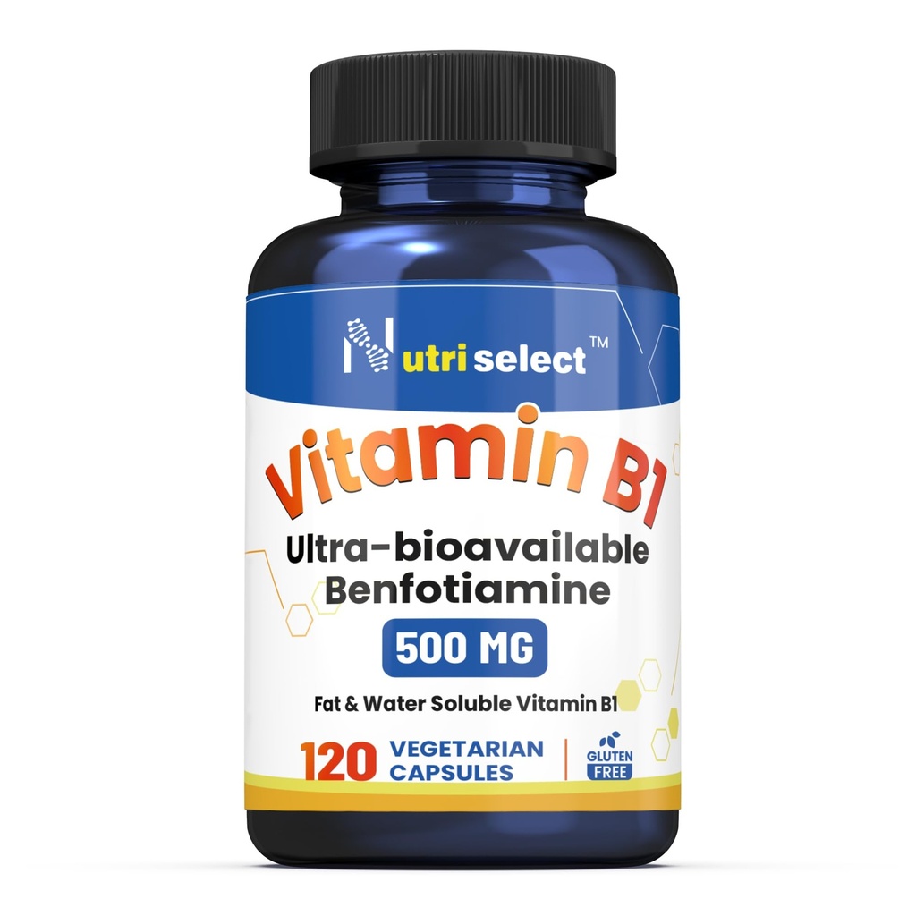 120 Kapseln von Vitamin B1, Bereitstellung von 500 mg Benfotiamin und ist Non-GMO, Vegan und Gluten-frei