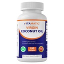 Vitamatic Virgin Coconut Oil Softgels, 3000 mg pro Servierung, 60 Servierungen, 180 Count, Non-GMO, Glutenfrei