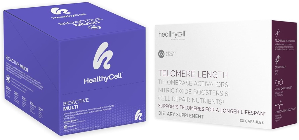 Longueur du télomètre de cellules saines Supplément au vieillissement en santé + Multivitamine bioactive pour les femmes et les hommes
