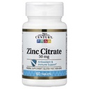 21ème siècle SantéCare Zinc Comprimés Citrate 50mg, 360 Nombre, Blanc
