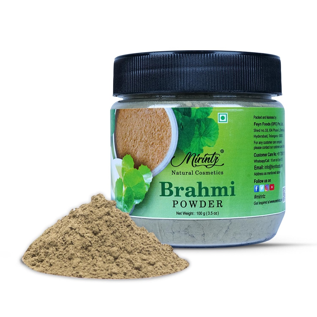 100% natürliches Brahmi Pulver | (100 gm) reines Bacopa Monnieri Pulver Kräuterergänzung | Brahmi Pulver für Haarwachstum | Bacopa Pulver Ayurvedic Unterstützung für gesundes Haar | Kräuter-Haarmischung