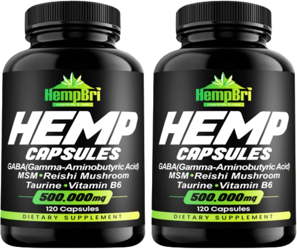 Hanf Öl Extrakt Kapseln für Joint Support Ihre Gesundheit Schlaf Ergänzung Pillen Tabletten Immun Natürliche Samen Öle Pulver (Pack von 2)