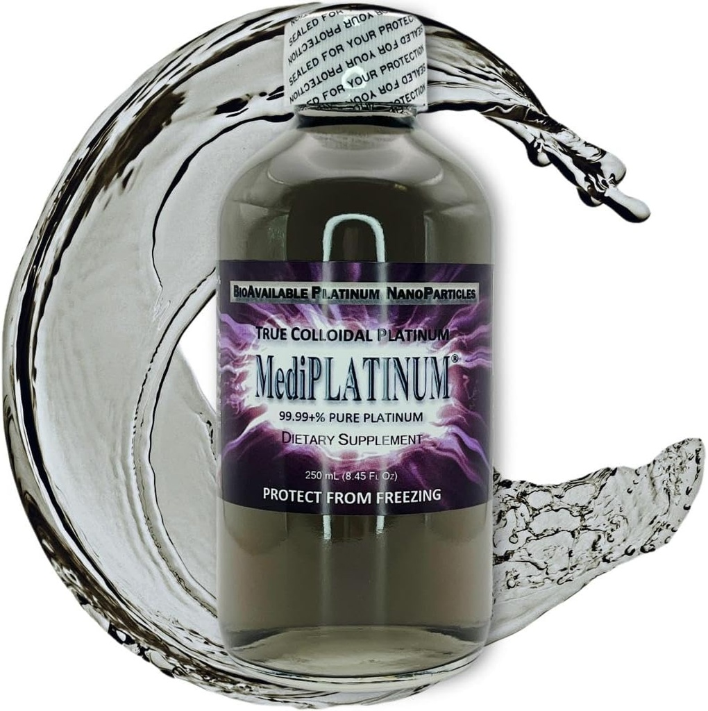 MediPLATINUM Gut Booster True Colloidal Platinum PtNP Nahrungsergänzung - 250 mL (8.45 Fl Oz) in Klarglasflasche
