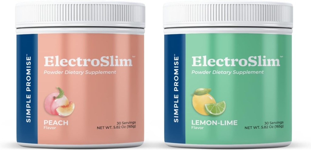 Simple Promise ElectroSlim Bundle Flavor - Lemon Lime and Peach - Sugar-Free Electrolyte Powder Hydration Support with Essential Electrolytes - No Sugar Formula for Daily Energy Balance