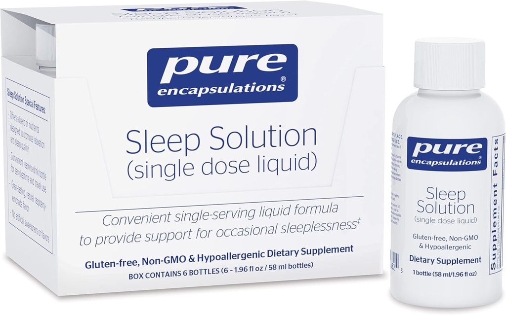 Pure Encapsulations Sleep Solution (Single Dose Liquid) bietet Unterstützung für okzionale Schlaflosigkeit | 6 Flaschen