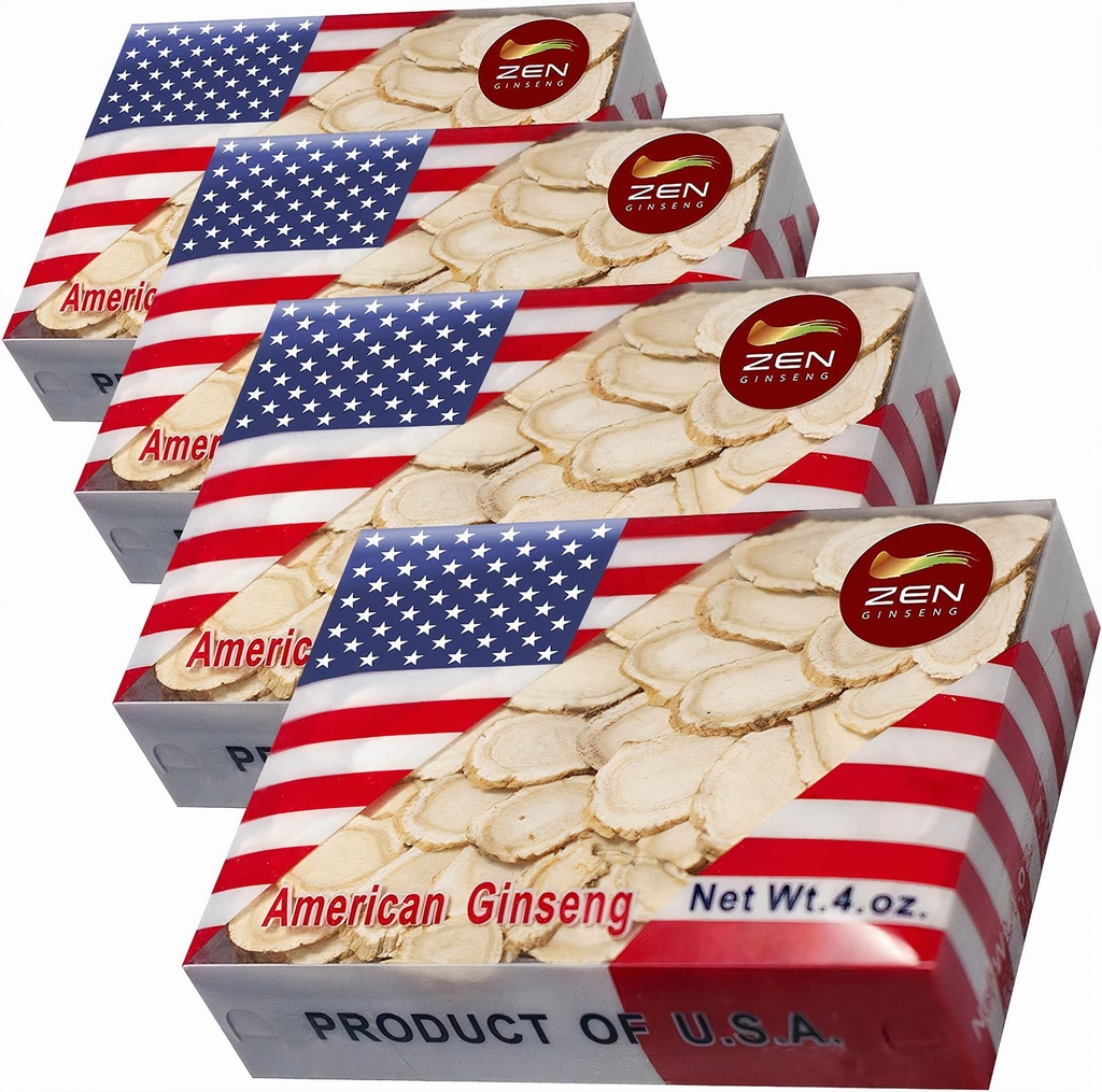 4 Boxen von Hand Ausgewählt American Wisconsin Ginseng Slice (16 Oz.) - Steigern Sie Ihr Immunsystem schnell
