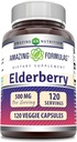 Erstaunliche Formeln Elderberry Supplement | 500 Mg Pro Servieren | 120 Veggie Kapseln | 10:1 Konzentrat | Non-GMO | Gluten-Free | Made in USA
