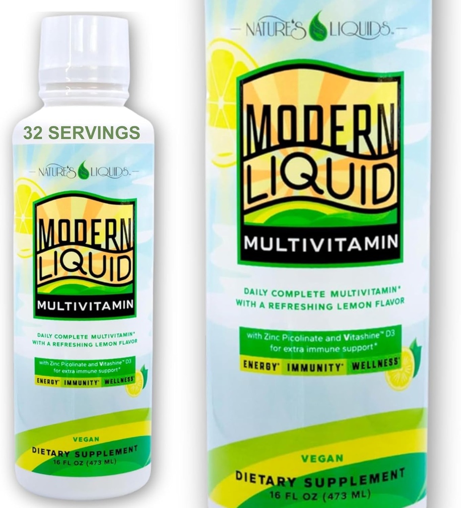 Nature's Liquids - Modern Liquid Multivitamin für Frauen und Männer | Vegan | für Immunität, Energie und Wellness | Natürliche Citrus Flavor