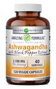 Erstaunliche Formeln Ashwagandha Wurzel mit schwarzem Pfeffer Extrakt Ergänzung | 2100 Mg pro Servieren | Veggie Kapseln Ergänzung | Non-GMO | Gluten-Free | Made in USA (1 Pack, 120 Count)