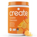 Kreatin Monohydratgummis für Männer & Frauen, Boost Focus, Stärke und Ausdauer, Anti-Melting-Formel, Vegan, Glutenfrei, Non-GMO, 1,5g Kreatin pro Gummy (Orange, 90 ct)