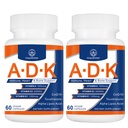 ADK Vitamin Supplement 20000 IU - Hohe Potenz Vitamine A, D3 und K1 für Herz, Knochengesundheit und Immununterstützung Vitamin ADK 120 Kapseln