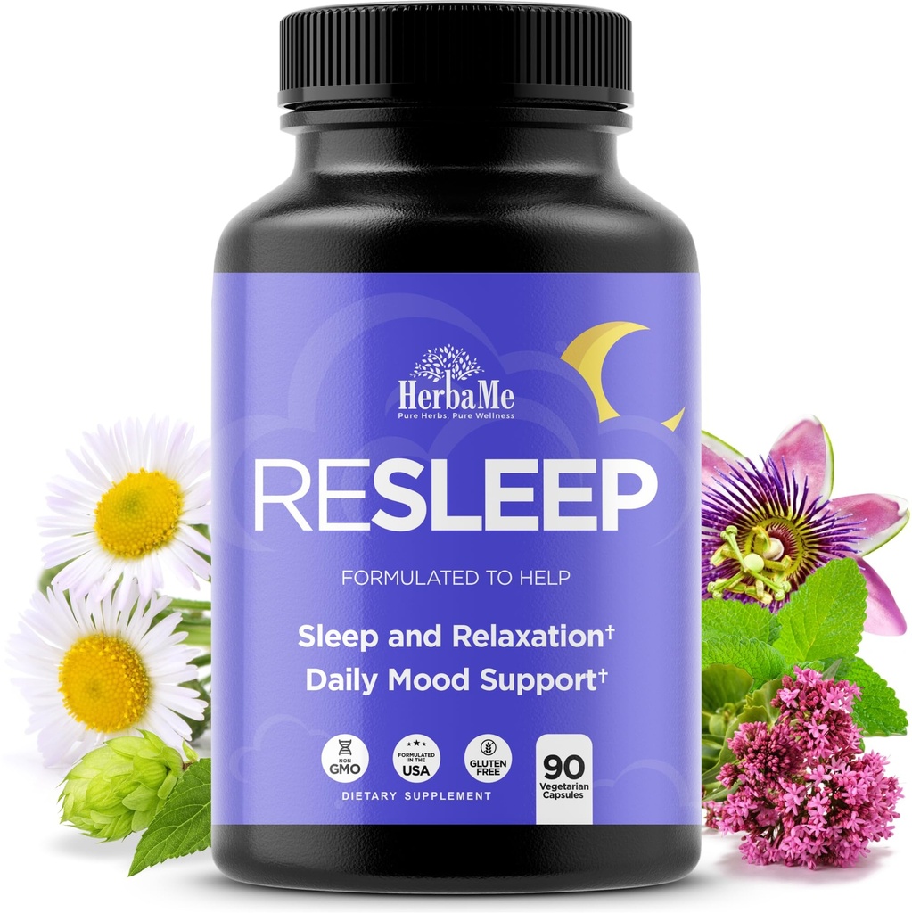 Supplément de soutien de l'aide au sommeil - Melatonine formule libre avec Magnésium, Valérien, Camomille, Apigenin, aide le repos et la détente, Pas de goggis