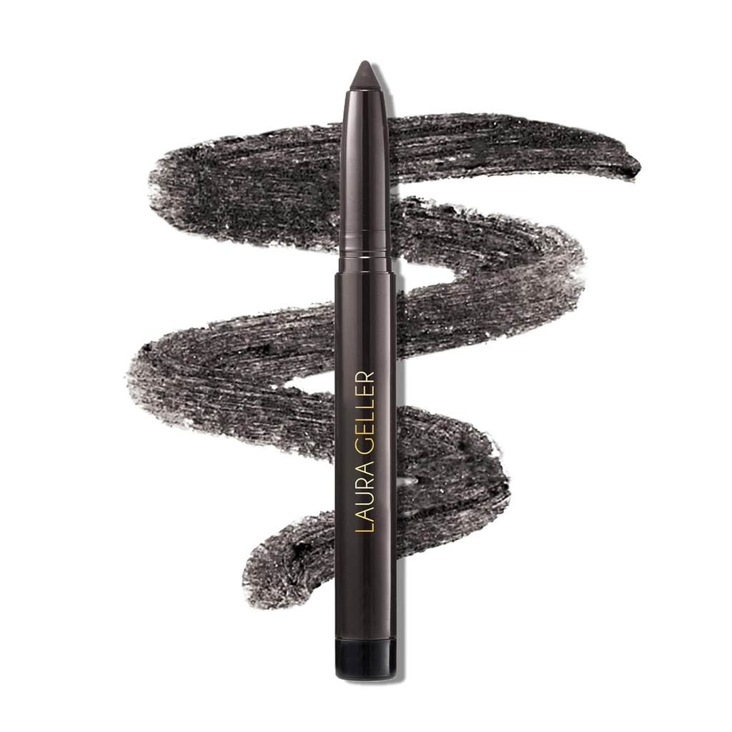 LAURA GELLER NEW YORK Kajal Longwear Kohl Eyeliner Pencil - Deep Charcoal Kohl - Caféine et vitamine E - Linge lisse et mélangé - Aiguisseur intégré
