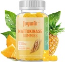 Nattokinase Gummies 12,000 FU, Serrapeptase Gummies 360.000 SPU Enzymergänzung mit Bromelain Papain & Inulin für Zirkulation, Gut, Verdauungsunterstützung, Vegan, Non GMO, 60 Zähler