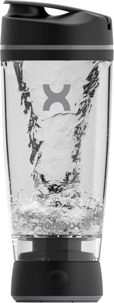 Promixx Original Shaker Bottle - Batteriebetrieben für glatte Protein Shakes - BPA Free, 20oz Cup (Schwarz)