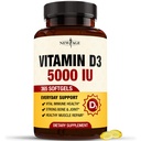 NEU AGE Vitamin D3 5000 IU 125mcg Softgels - Unterstützung Immununterstützung, Starke Knochengesundheit - Non-GMO, Glutenfrei, Dairy-Free, 1 Jahr Versorgung (360 Softgels (Pack von 1))
