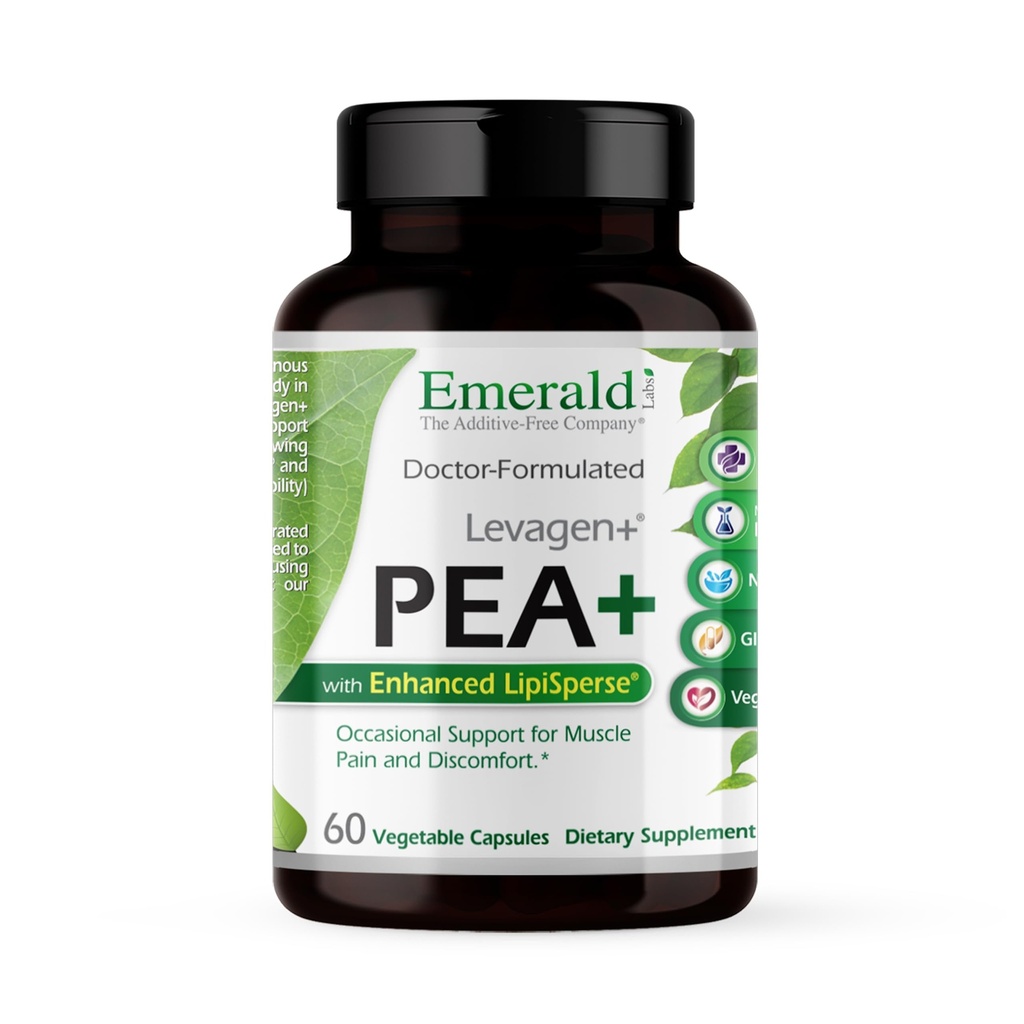 Emerald Laboratories Pea+ mit Levagen+ - Unterstützung Joint & Muscle Health mit Meriva Curcumin, OptiMSM & Levagen+ Pea* - Non-GMO, Vegan, Gluten-Free - 60 Gemüsekapseln