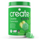 Kreatin Monohydrat-Gummien für Männer und Frauen - Boost Focus, Strength, and Endurance, Anti-Melting-Formel, Vegan, Glutenfrei, Non-GMO, 1.5 Gram Creatine per Gummy (Sour Green Apple, 90 ct)