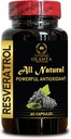 RESVERATROL EXTRACT - Non-GMO immune supplements, Antioxidant supplements, Eye support antioxidant, Energy and focus supplements, Vitamin C and immune support - 1 Bottle 60 Capsules